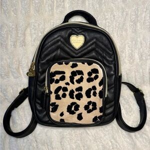 🖤🫶🏼Betsey Johnson - Black Leopard Print Women's Mini Backpack🫶🏼🖤